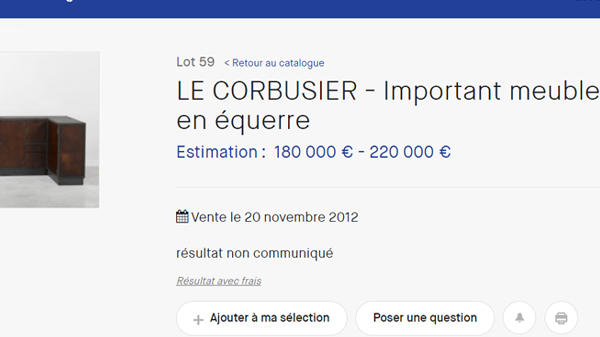 LE CORBUSIER ESTIMATION